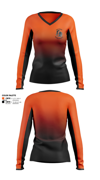 Womens Long Sleeve Vneck Shirt, Van Buren Youth Soccer Association, Spirit Store, Teamtime, Team time, sublimation, custom sports apparel, team uniforms, spirit wear, spiritwear, sports uniforms, custom shirts, team store, custom team store, fundraiser sports, apparel fundraiser