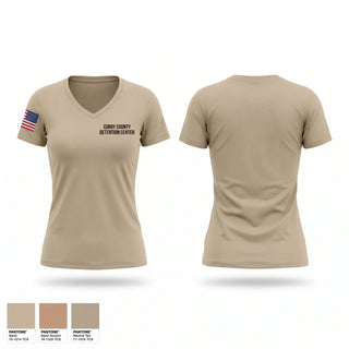 Womens Short Sleeve Vneck Shirt, Curry county detention center, Police, Teamtime, Team time, sublimation, custom sports apparel, team uniforms, spirit wear, spiritwear, sports uniforms, custom shirts, team store, custom team store, fundraiser sports, apparel fundraiser