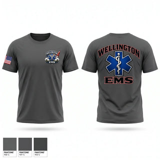 Old School Cotton Feel Shirt, Wellington EMS, EMS/EMT, Teamtime, Team time, sublimation, custom sports apparel, team uniforms, spirit wear, spiritwear, sports uniforms, custom shirts, team store, custom team store, fundraiser sports, apparel fundraiser