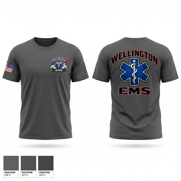 Old School Cotton Feel Shirt, Wellington EMS, EMS/EMT, Teamtime, Team time, sublimation, custom sports apparel, team uniforms, spirit wear, spiritwear, sports uniforms, custom shirts, team store, custom team store, fundraiser sports, apparel fundraiser