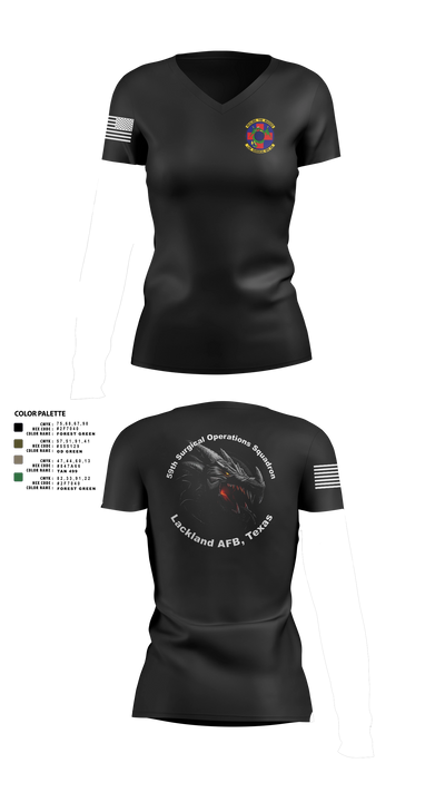 59th Surgical Operations Squadron 37744422 Women's Short Sleeve V-neck Shirt - 111