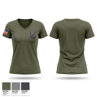 Womens Short Sleeve Vneck Shirt, Chester County Prison Emergency Response Team CERT, Police, Teamtime, Team time, sublimation, custom sports apparel, team uniforms, spirit wear, spiritwear, sports uniforms, custom shirts, team store, custom team store, fundraiser sports, apparel fundraiser