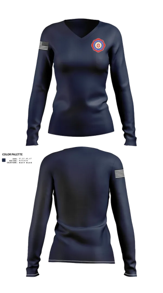 Womens Long Sleeve Vneck Shirt, Groves Professional Firefighters Local 1905, , Teamtime, Team time, sublimation, custom sports apparel, team uniforms, spirit wear, spiritwear, sports uniforms, custom shirts, team store, custom team store, fundraiser sports, apparel fundraiser