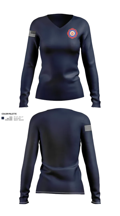 Groves Professional Firefighters Local 1905 75492624 Women's Long Sleeve V-neck Shirt - 23