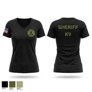 Womens Short Sleeve Vneck Shirt, Franklin County Sheriff Office K9, Police, Teamtime, Team time, sublimation, custom sports apparel, team uniforms, spirit wear, spiritwear, sports uniforms, custom shirts, team store, custom team store, fundraiser sports, apparel fundraiser