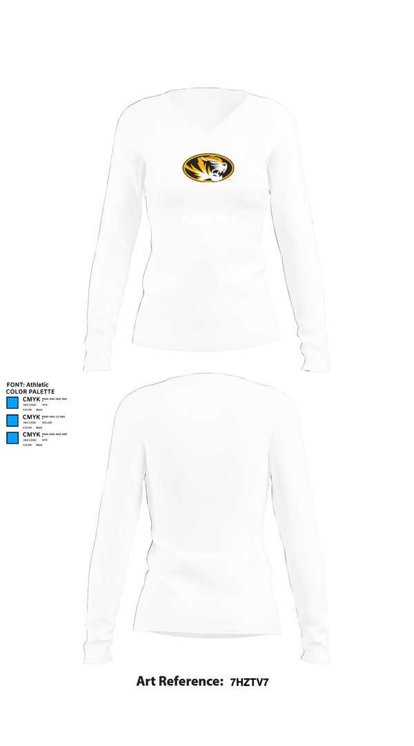 Womens Long Sleeve Vneck Shirt, Mizzou Golf, Golf, Teamtime, Team time, sublimation, custom sports apparel, team uniforms, spirit wear, spiritwear, sports uniforms, custom shirts, team store, custom team store, fundraiser sports, apparel fundraiser
