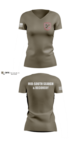 Womens Short Sleeve Vneck Shirt, Mid-South Search and Recovery, Fire Department, Teamtime, Team time, sublimation, custom sports apparel, team uniforms, spirit wear, spiritwear, sports uniforms, custom shirts, team store, custom team store, fundraiser sports, apparel fundraiser