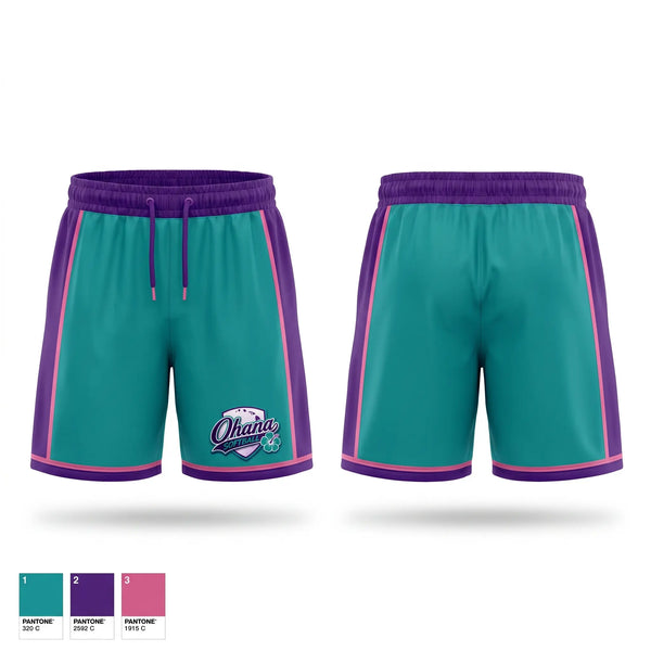 Athletic Shorts With Pockets, Ohana, Softball, Teamtime, Team time, sublimation, custom sports apparel, team uniforms, spirit wear, spiritwear, sports uniforms, custom shirts, team store, custom team store, fundraiser sports, apparel fundraiser