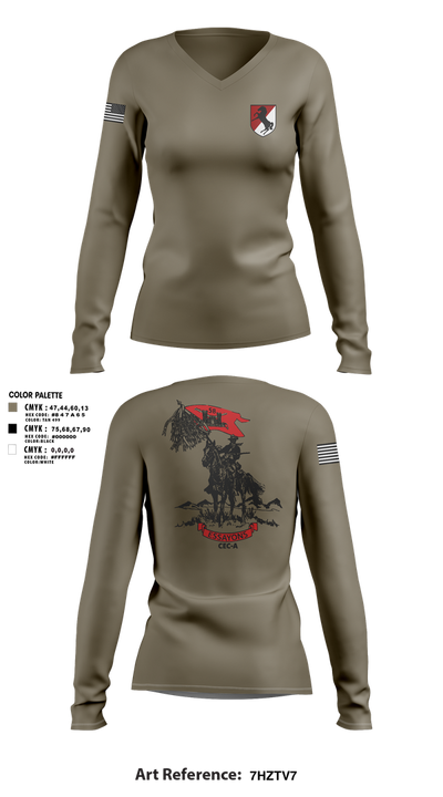 58th CEC-A Women's Long Sleeve V-neck Shirt - 13