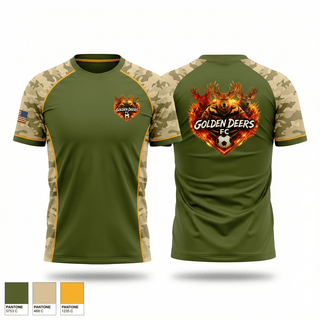 Soft Poly Tee Cotton Like Feel, Golden Deers FC, Men's Soccer, Teamtime, Team time, sublimation, custom sports apparel, team uniforms, spirit wear, spiritwear, sports uniforms, custom shirts, team store, custom team store, fundraiser sports, apparel fundraiser