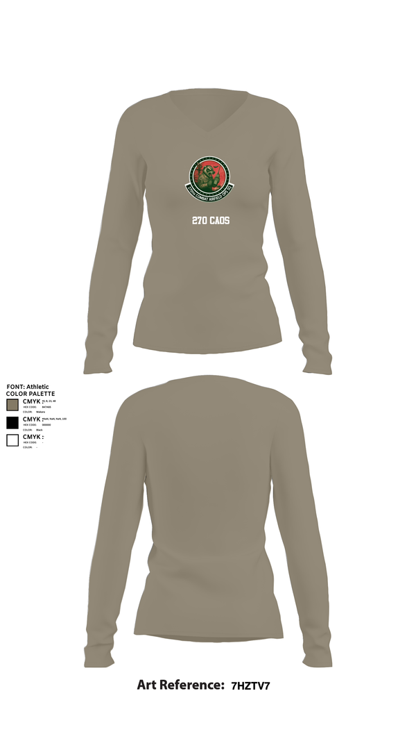 Womens Long Sleeve Vneck Shirt, 270 CAOS, , Teamtime, Team time, sublimation, custom sports apparel, team uniforms, spirit wear, spiritwear, sports uniforms, custom shirts, team store, custom team store, fundraiser sports, apparel fundraiser