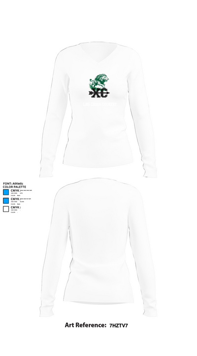 LHS Cross Country 83562854 Women's Long Sleeve V-neck Shirt - 15
