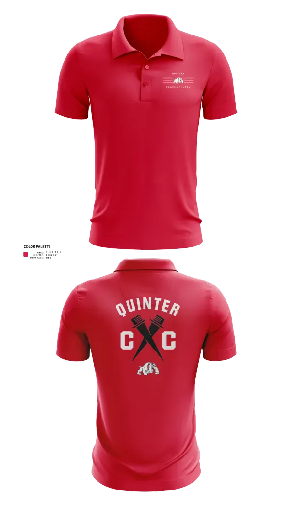 Short Sleeve Performance Polo, Quinter Bulldogs, Cross Country, Teamtime, Team time, sublimation, custom sports apparel, team uniforms, spirit wear, spiritwear, sports uniforms, custom shirts, team store, custom team store, fundraiser sports, apparel fundraiser