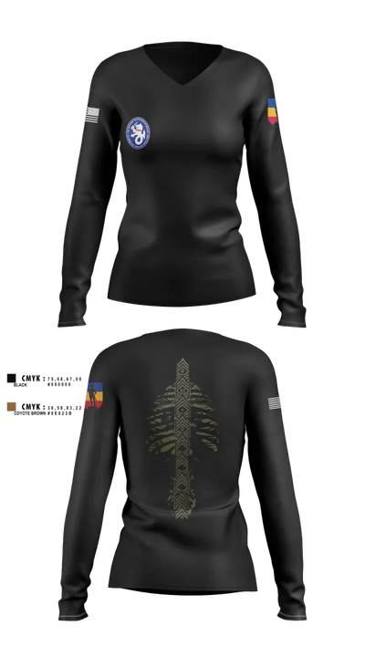 1st BN 515th RTI 17257625 Women's Long Sleeve V-neck Shirt - 9