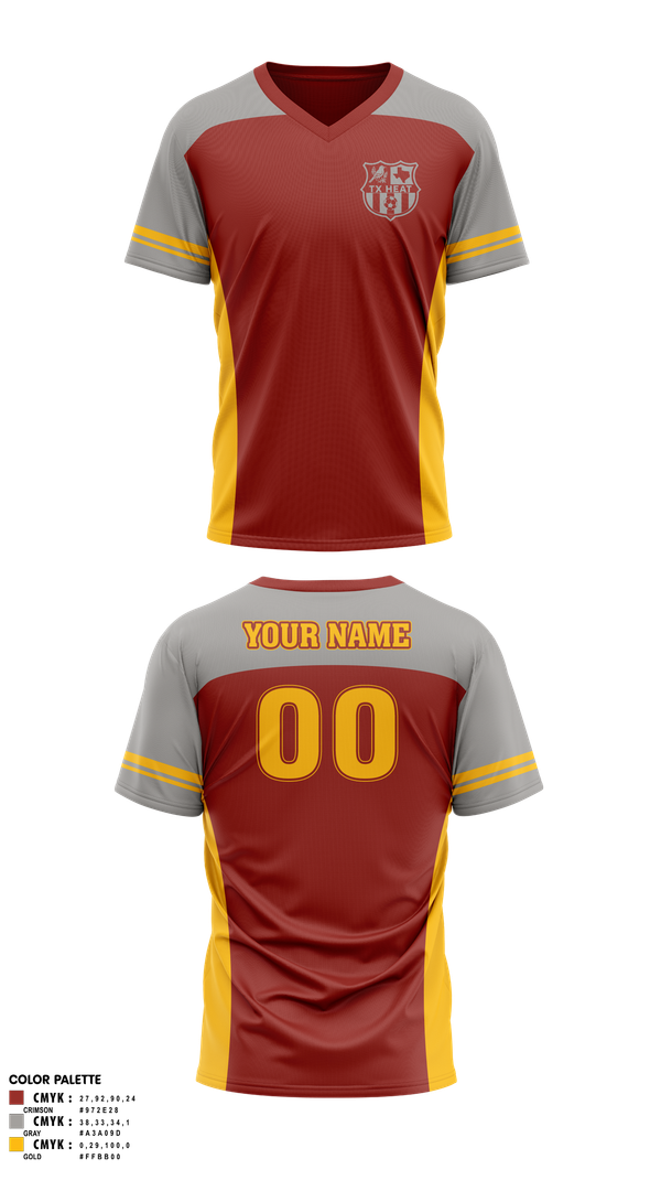 Mens Soccer Jersey, TX HEAT, Men's Soccer, Teamtime, Team time, sublimation, custom sports apparel, team uniforms, spirit wear, spiritwear, sports uniforms, custom shirts, team store, custom team store, fundraiser sports, apparel fundraiser