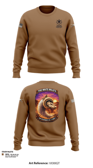 Crew Neck Sweatshirt, C. Co. 2ND PLT, Army, Teamtime, Team time, sublimation, custom sports apparel, team uniforms, spirit wear, spiritwear, sports uniforms, custom shirts, team store, custom team store, fundraiser sports, apparel fundraiser