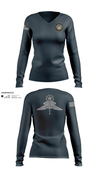 Womens Long Sleeve Vneck Shirt, JCU, , Teamtime, Team time, sublimation, custom sports apparel, team uniforms, spirit wear, spiritwear, sports uniforms, custom shirts, team store, custom team store, fundraiser sports, apparel fundraiser