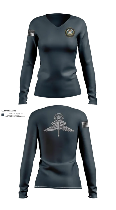 JCU 40817356 Women's Long Sleeve V-neck Shirt - 40