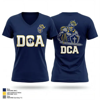Womens Short Sleeve Vneck Shirt, Danville Christian Academy, Track & Field, Teamtime, Team time, sublimation, custom sports apparel, team uniforms, spirit wear, spiritwear, sports uniforms, custom shirts, team store, custom team store, fundraiser sports, apparel fundraiser