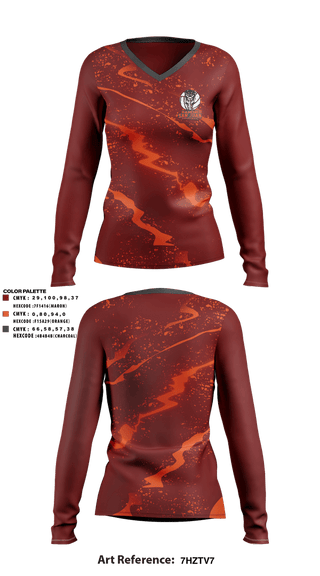 Womens Long Sleeve Vneck Shirt, Rancho San Juan Girls Volleyball, Women's Volleyball, Teamtime, Team time, sublimation, custom sports apparel, team uniforms, spirit wear, spiritwear, sports uniforms, custom shirts, team store, custom team store, fundraiser sports, apparel fundraiser