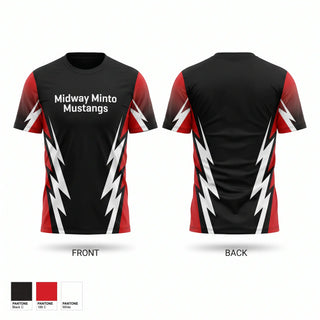 Short Sleeve Performance Shirt, Midway Minto Mustangs, Baseball, Teamtime, Team time, sublimation, custom sports apparel, team uniforms, spirit wear, spiritwear, sports uniforms, custom shirts, team store, custom team store, fundraiser sports, apparel fundraiser