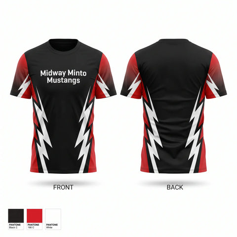 Short Sleeve Performance Shirt, Midway Minto Mustangs, Baseball, Teamtime, Team time, sublimation, custom sports apparel, team uniforms, spirit wear, spiritwear, sports uniforms, custom shirts, team store, custom team store, fundraiser sports, apparel fundraiser