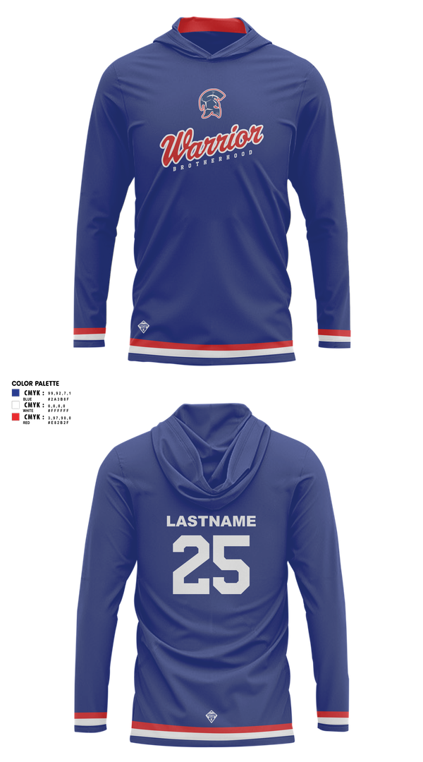 Long Sleeve Performance Shirt with hood, Kick 2 Build Soccer ClubTeam Fishman, Men's Soccer, Teamtime, Team time, sublimation, custom sports apparel, team uniforms, spirit wear, spiritwear, sports uniforms, custom shirts, team store, custom team store, fundraiser sports, apparel fundraiser
