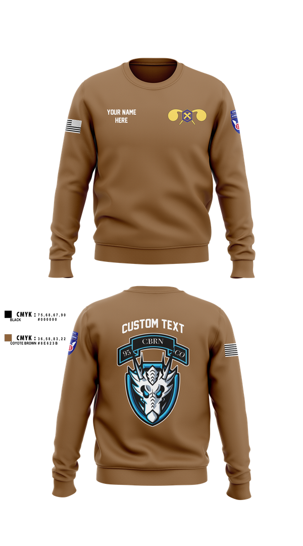 Crew Neck Sweatshirt, 1st Platoon, 95th CBRN, Army, Teamtime, Team time, sublimation, custom sports apparel, team uniforms, spirit wear, spiritwear, sports uniforms, custom shirts, team store, custom team store, fundraiser sports, apparel fundraiser