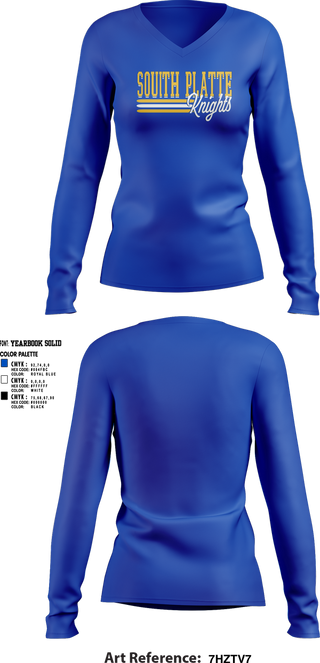 Womens Long Sleeve Vneck Shirt, South Platte Knights Volleyball, Women's Volleyball, Teamtime, Team time, sublimation, custom sports apparel, team uniforms, spirit wear, spiritwear, sports uniforms, custom shirts, team store, custom team store, fundraiser sports, apparel fundraiser