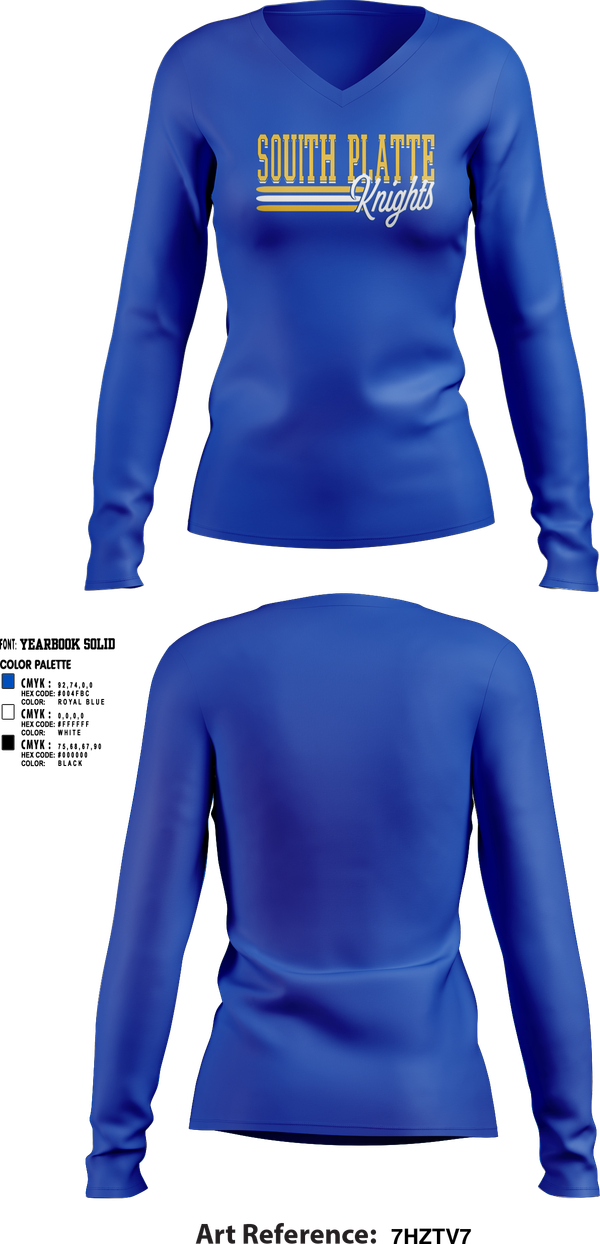 Womens Long Sleeve Vneck Shirt, South Platte Knights Volleyball, Women's Volleyball, Teamtime, Team time, sublimation, custom sports apparel, team uniforms, spirit wear, spiritwear, sports uniforms, custom shirts, team store, custom team store, fundraiser sports, apparel fundraiser