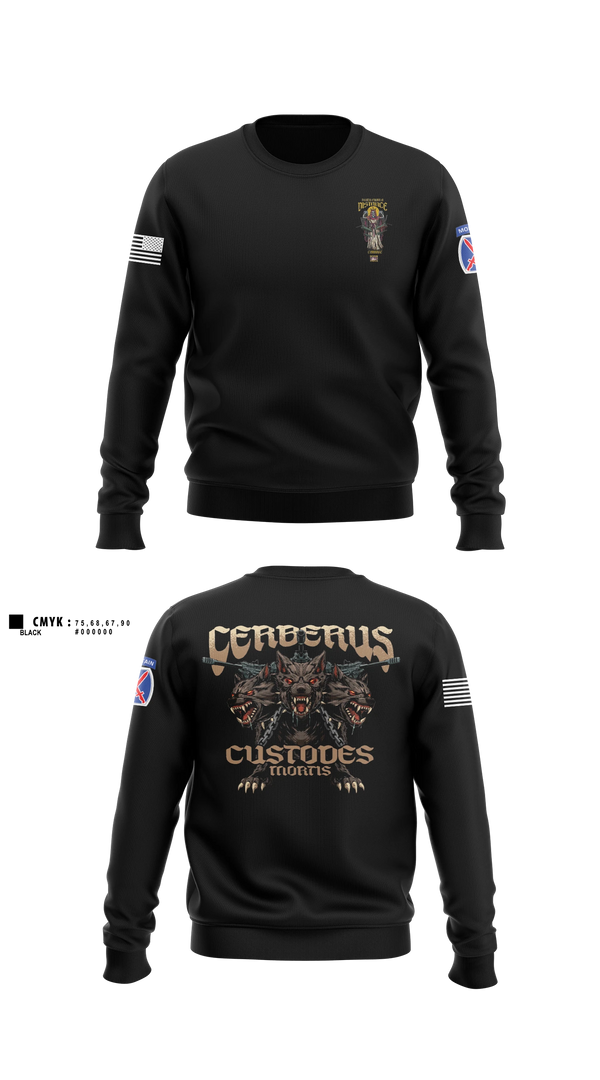 Crew Neck Sweatshirt, Cerberus Platoon C 3-6, Army, Teamtime, Team time, sublimation, custom sports apparel, team uniforms, spirit wear, spiritwear, sports uniforms, custom shirts, team store, custom team store, fundraiser sports, apparel fundraiser