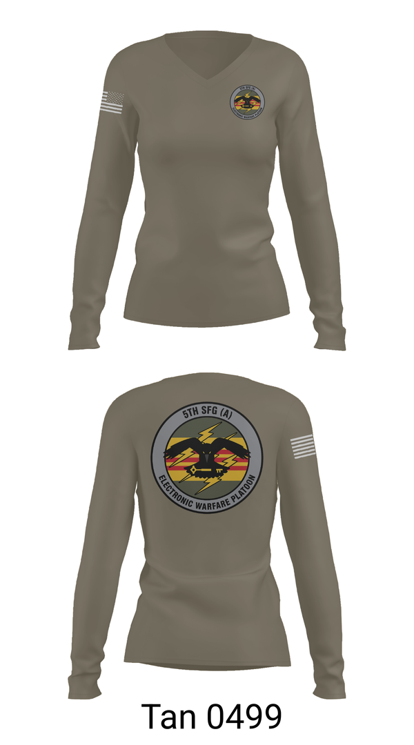 Womens Long Sleeve Vneck Shirt, MICO GSB 5TH GROUP EW PLATOON, , Teamtime, Team time, sublimation, custom sports apparel, team uniforms, spirit wear, spiritwear, sports uniforms, custom shirts, team store, custom team store, fundraiser sports, apparel fundraiser