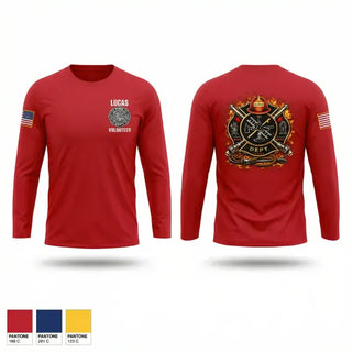 Long Sleeve Performance Shirt, Lucas Volunteer Fire Department, Fire Department, Teamtime, Team time, sublimation, custom sports apparel, team uniforms, spirit wear, spiritwear, sports uniforms, custom shirts, team store, custom team store, fundraiser sports, apparel fundraiser