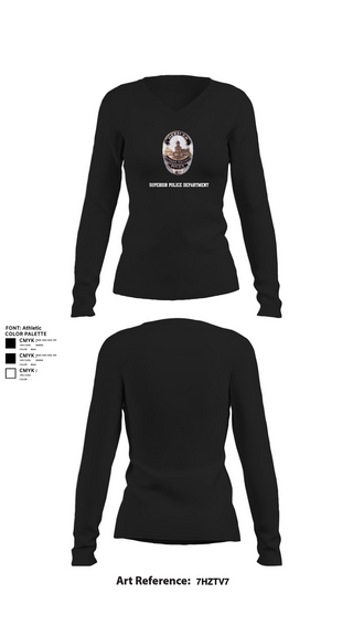 Womens Long Sleeve Vneck Shirt, Superior Police Department, , Teamtime, Team time, sublimation, custom sports apparel, team uniforms, spirit wear, spiritwear, sports uniforms, custom shirts, team store, custom team store, fundraiser sports, apparel fundraiser
