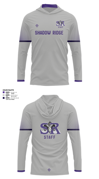 Long Sleeve Performance Shirt with hood, Shadow Ridge MS Staff, Men's Soccer, Teamtime, Team time, sublimation, custom sports apparel, team uniforms, spirit wear, spiritwear, sports uniforms, custom shirts, team store, custom team store, fundraiser sports, apparel fundraiser