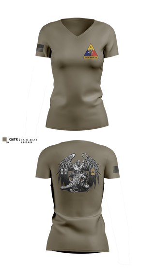 Womens Short Sleeve Vneck Shirt, HHC BDE, 1AD CAB, Army, Teamtime, Team time, sublimation, custom sports apparel, team uniforms, spirit wear, spiritwear, sports uniforms, custom shirts, team store, custom team store, fundraiser sports, apparel fundraiser