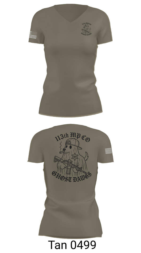 Womens Short Sleeve Vneck Shirt, 113th MP CO, Army, Teamtime, Team time, sublimation, custom sports apparel, team uniforms, spirit wear, spiritwear, sports uniforms, custom shirts, team store, custom team store, fundraiser sports, apparel fundraiser