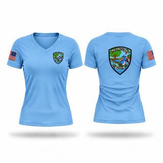 Womens Short Sleeve Vneck Shirt, Baldwin Police Department, Police, Teamtime, Team time, sublimation, custom sports apparel, team uniforms, spirit wear, spiritwear, sports uniforms, custom shirts, team store, custom team store, fundraiser sports, apparel fundraiser