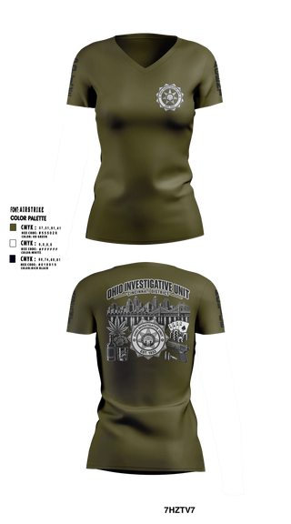 Womens Short Sleeve Vneck Shirt, Ohio Investigative Unit Cincinnati District, Police, Teamtime, Team time, sublimation, custom sports apparel, team uniforms, spirit wear, spiritwear, sports uniforms, custom shirts, team store, custom team store, fundraiser sports, apparel fundraiser