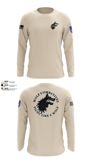 Long Sleeve Performance Shirt, Wolf Combatives, Army, Teamtime, Team time, sublimation, custom sports apparel, team uniforms, spirit wear, spiritwear, sports uniforms, custom shirts, team store, custom team store, fundraiser sports, apparel fundraiser