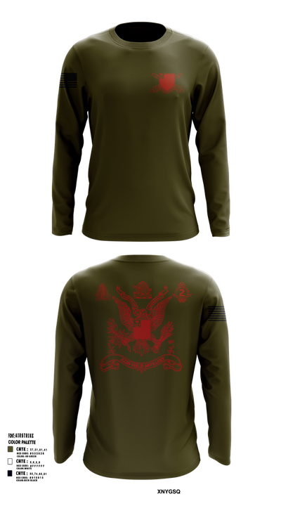 2nd Battalion 222nd Field Artillery 79682132 Long Sleeve Performance Shirt 103