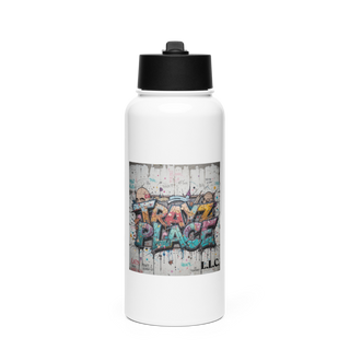TRAYZ PLACE 92248171 Stainless Steel Water Bottle with a Straw Lid
