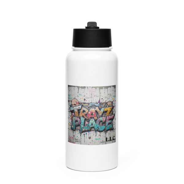 TRAYZ PLACE 92248171 Stainless Steel Water Bottle with a Straw Lid