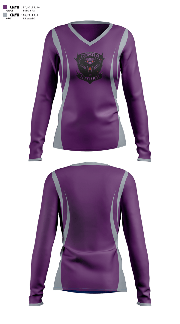 Womens Long Sleeve Vneck Shirt, C Squad Cobras, Police, Teamtime, Team time, sublimation, custom sports apparel, team uniforms, spirit wear, spiritwear, sports uniforms, custom shirts, team store, custom team store, fundraiser sports, apparel fundraiser