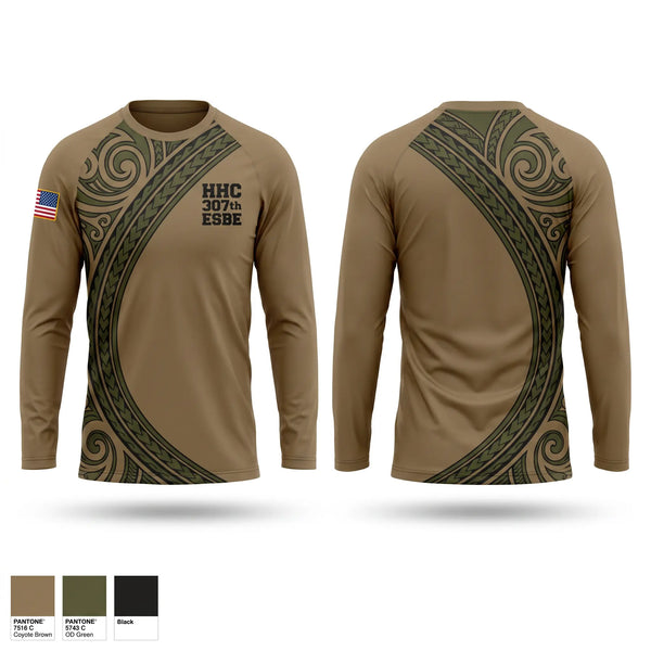 Long Sleeve Performance Shirt, HHC, 307th ESB-E, Army, Teamtime, Team time, sublimation, custom sports apparel, team uniforms, spirit wear, spiritwear, sports uniforms, custom shirts, team store, custom team store, fundraiser sports, apparel fundraiser