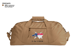 Duffle Bag, C. Co. 1-120 3rd PLT, Army, Teamtime, Team time, sublimation, custom sports apparel, team uniforms, spirit wear, spiritwear, sports uniforms, custom shirts, team store, custom team store, fundraiser sports, apparel fundraiser