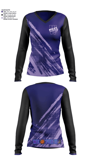 Womens Long Sleeve Vneck Shirt, Weslaco Scorpions, Men's Basketball, Teamtime, Team time, sublimation, custom sports apparel, team uniforms, spirit wear, spiritwear, sports uniforms, custom shirts, team store, custom team store, fundraiser sports, apparel fundraiser