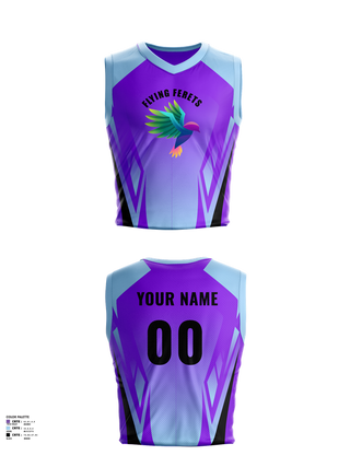 Mens Basketball Jersey, Flying Ferets, Men's Basketball, Teamtime, Team time, sublimation, custom sports apparel, team uniforms, spirit wear, spiritwear, sports uniforms, custom shirts, team store, custom team store, fundraiser sports, apparel fundraiser