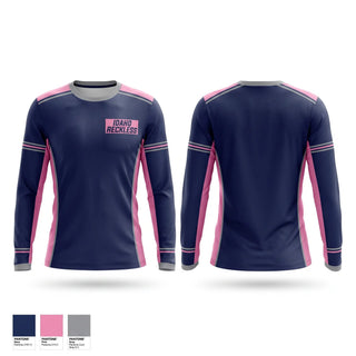 Long Sleeve Performance Shirt, Idaho Reckless, Baseball, Teamtime, Team time, sublimation, custom sports apparel, team uniforms, spirit wear, spiritwear, sports uniforms, custom shirts, team store, custom team store, fundraiser sports, apparel fundraiser