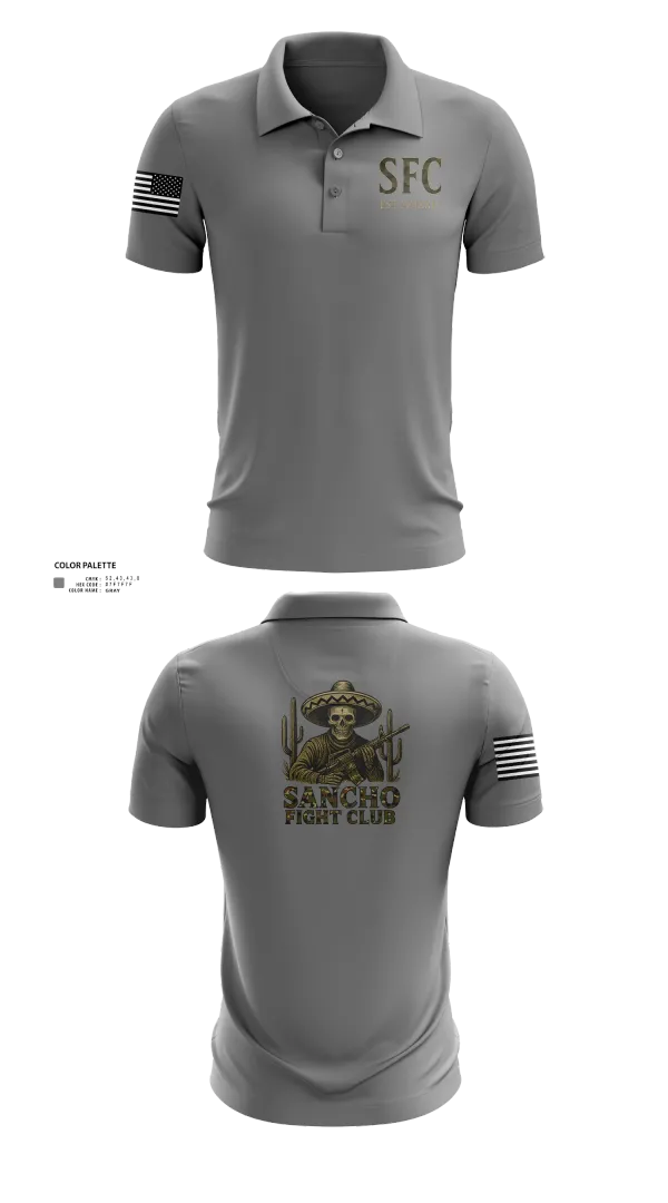 Short Sleeve Performance Polo, Sancho Fight Club, , Teamtime, Team time, sublimation, custom sports apparel, team uniforms, spirit wear, spiritwear, sports uniforms, custom shirts, team store, custom team store, fundraiser sports, apparel fundraiser